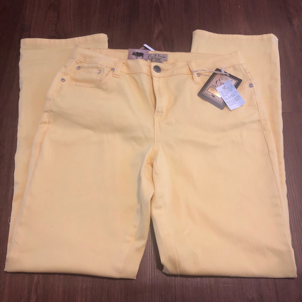 EARL JEANS Yellow Straight Leg Size 10 NWT